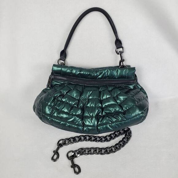 Think Royln Quilted Astronaut Tote Carrington Pearl Emerald Color Lined - Picture 1 of 9